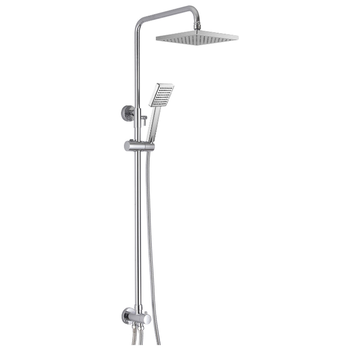 Exposed Shower System 2 Functional Bathroom Shower Set 10 Inch Square Rainfall Shower Head With