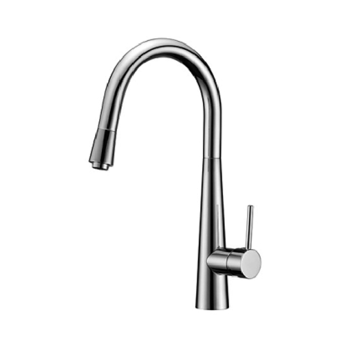 Stainless Steel Single Handle Kitchen Faucet With Pull Out Spray Modern Design