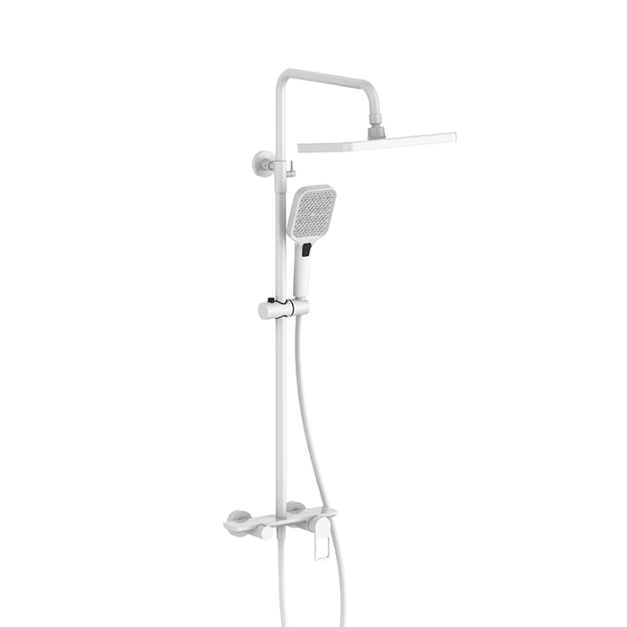 White Exposed Thermostatic Shower System