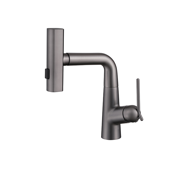 retractable basin mixer with lift feature