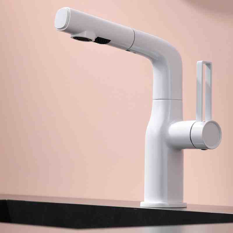  Lifting Lamian Noodles basin faucet White bathroom faucet